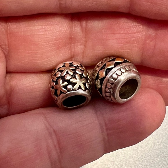 Brighton Charms Barrel Beads Floral & Geometric Design - Picture 7 of 7